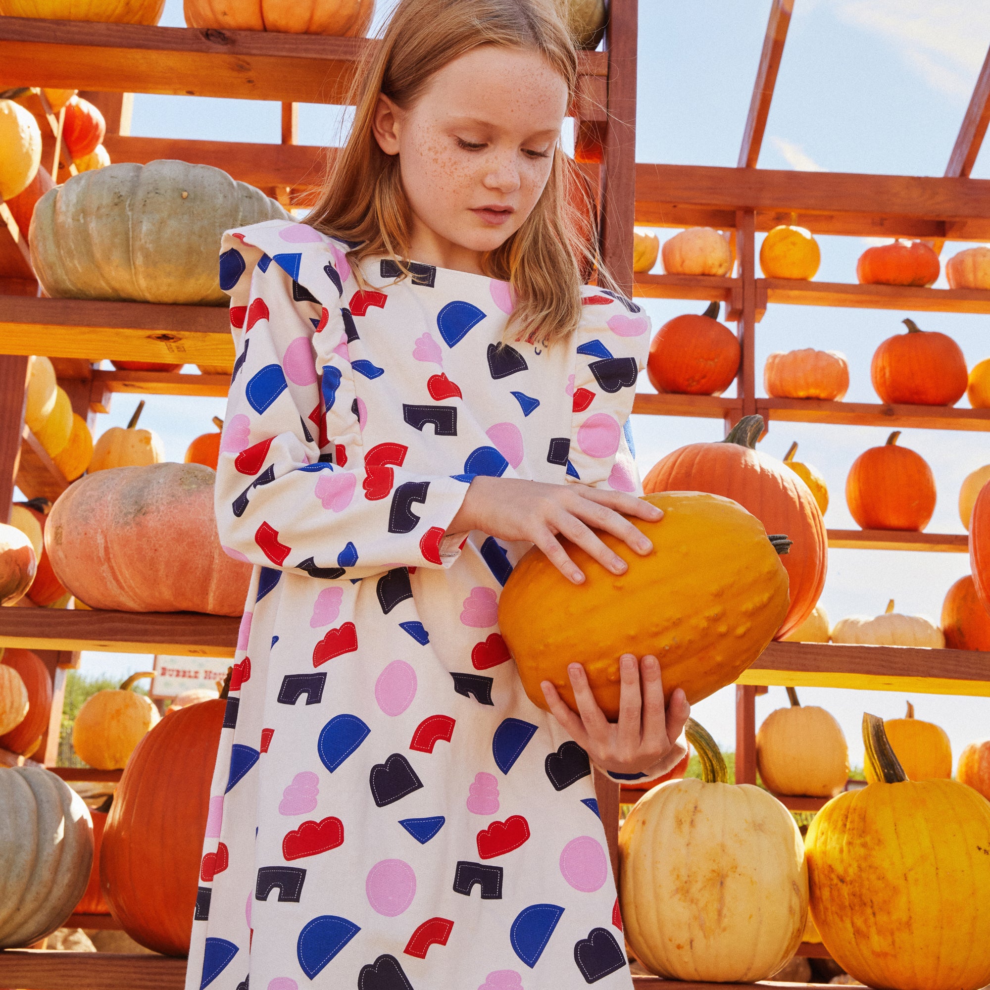 Recycled Cotton Shapes Kid Ruffle Dress