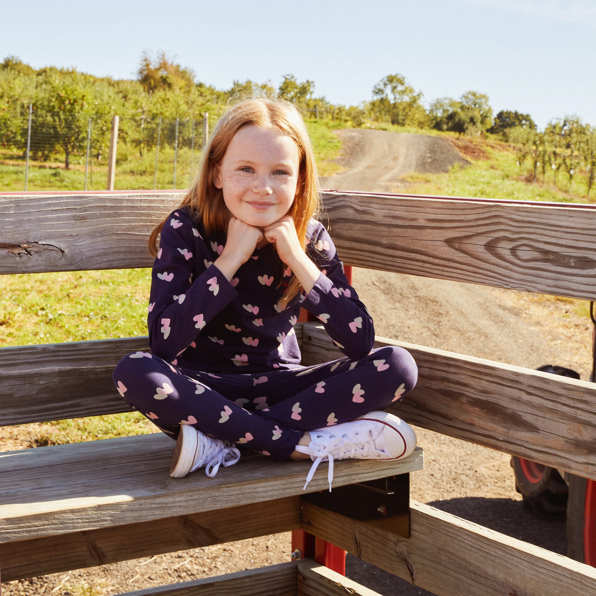 Recycled Cotton Hearts Kid Legging