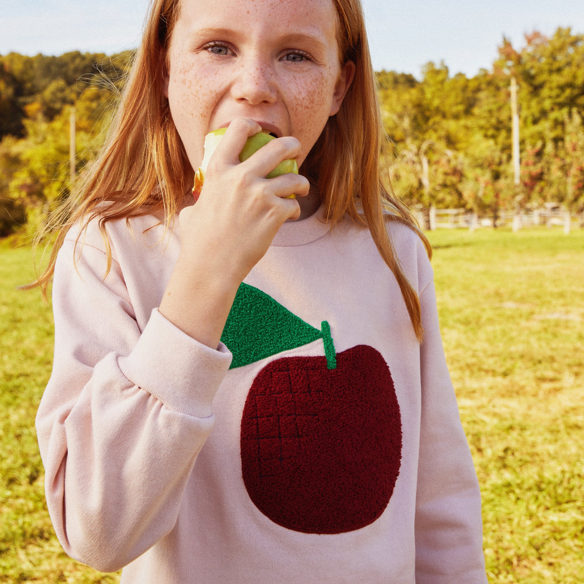 Recycled Cotton Red Apple Kid Sweatshirt