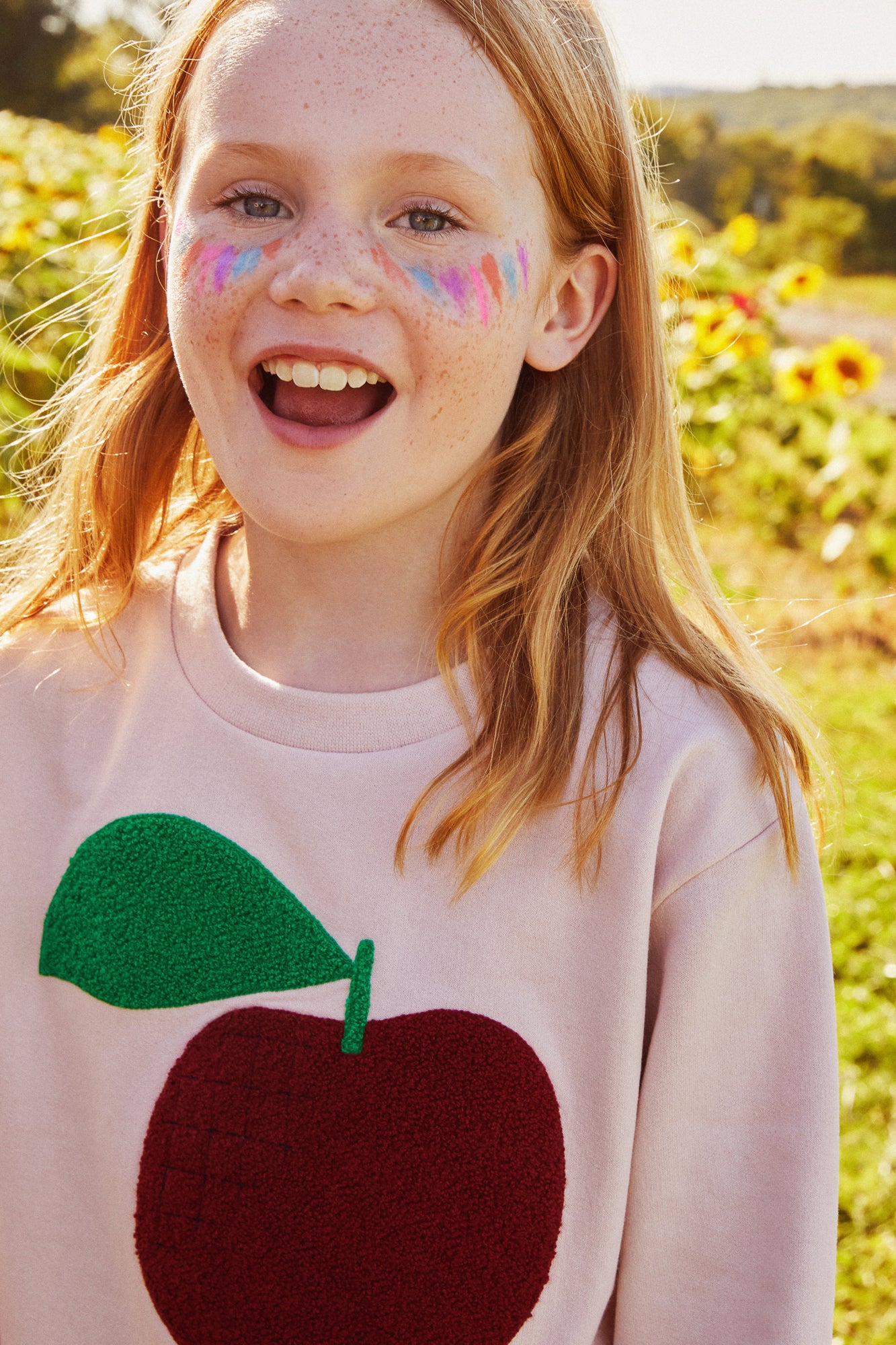 Recycled Cotton Red Apple Kid Sweatshirt