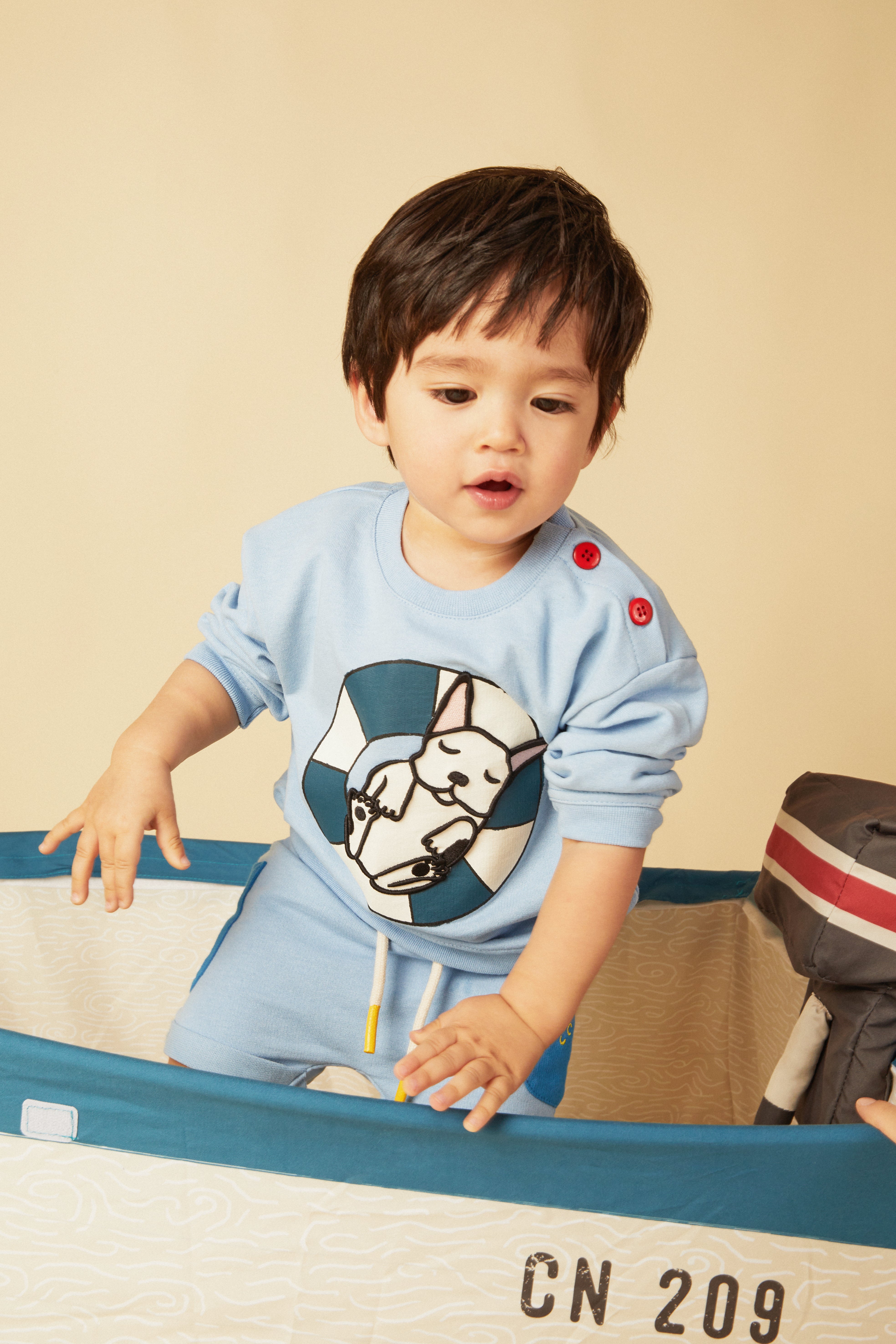 Recycled Cotton Frenchie Baby Sweatshirt