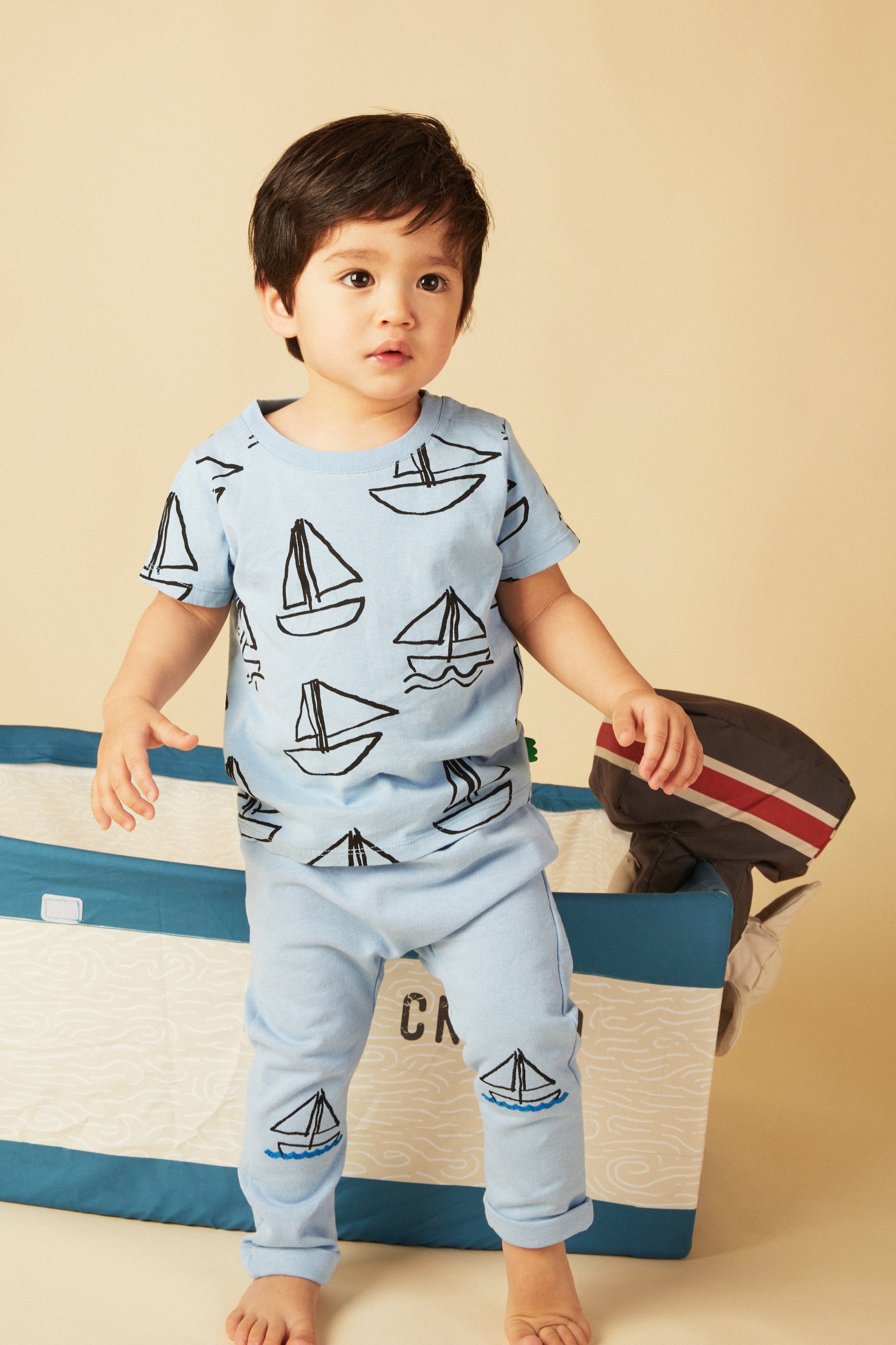 Recycled Cotton Sailboat Baby Joggers