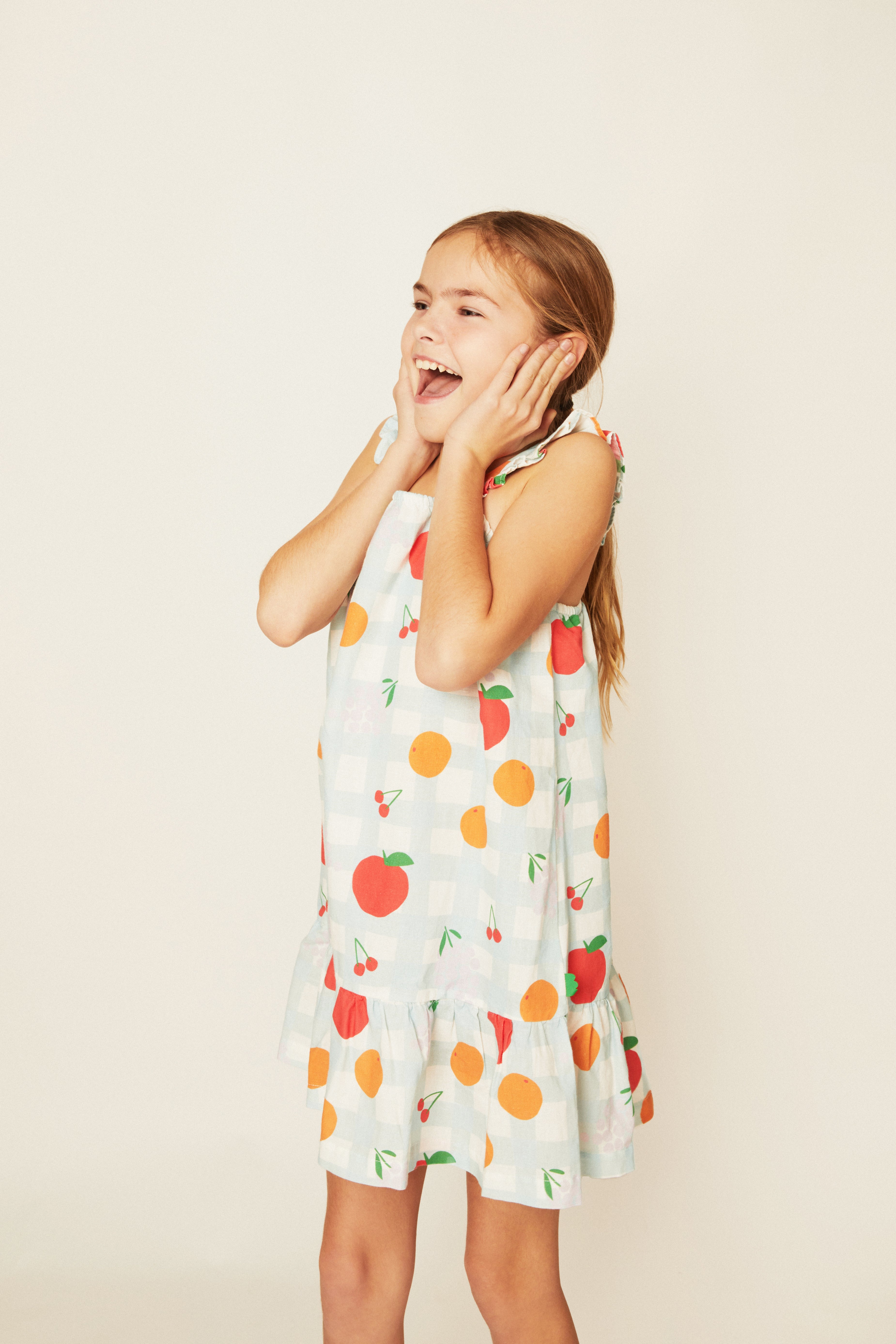 Linen Picnic Kid Ruffle Dress