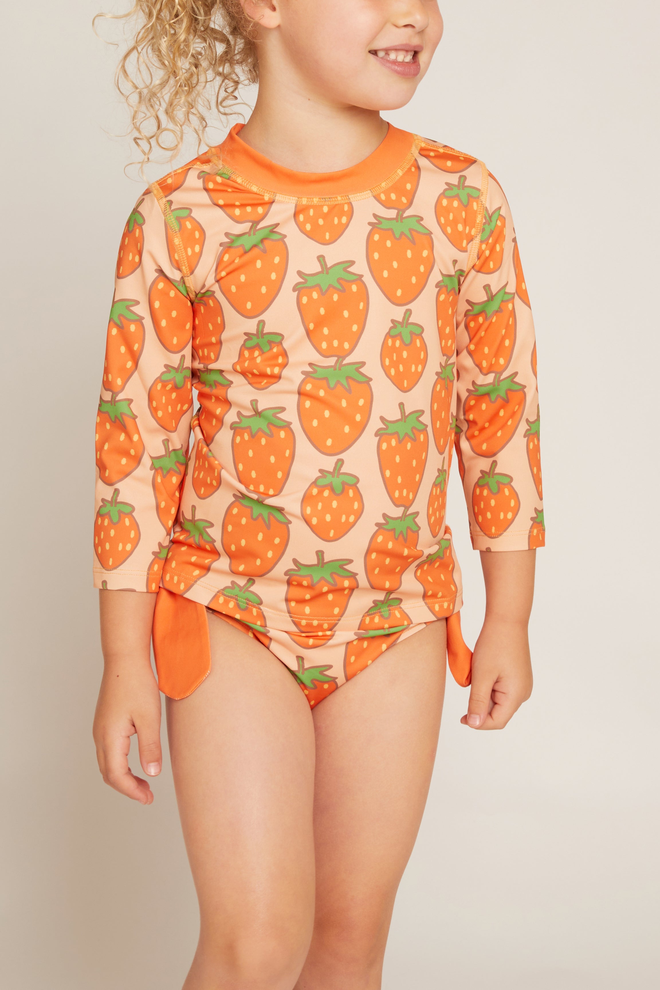 Recycled Strawberry Rashguard Bikini Set