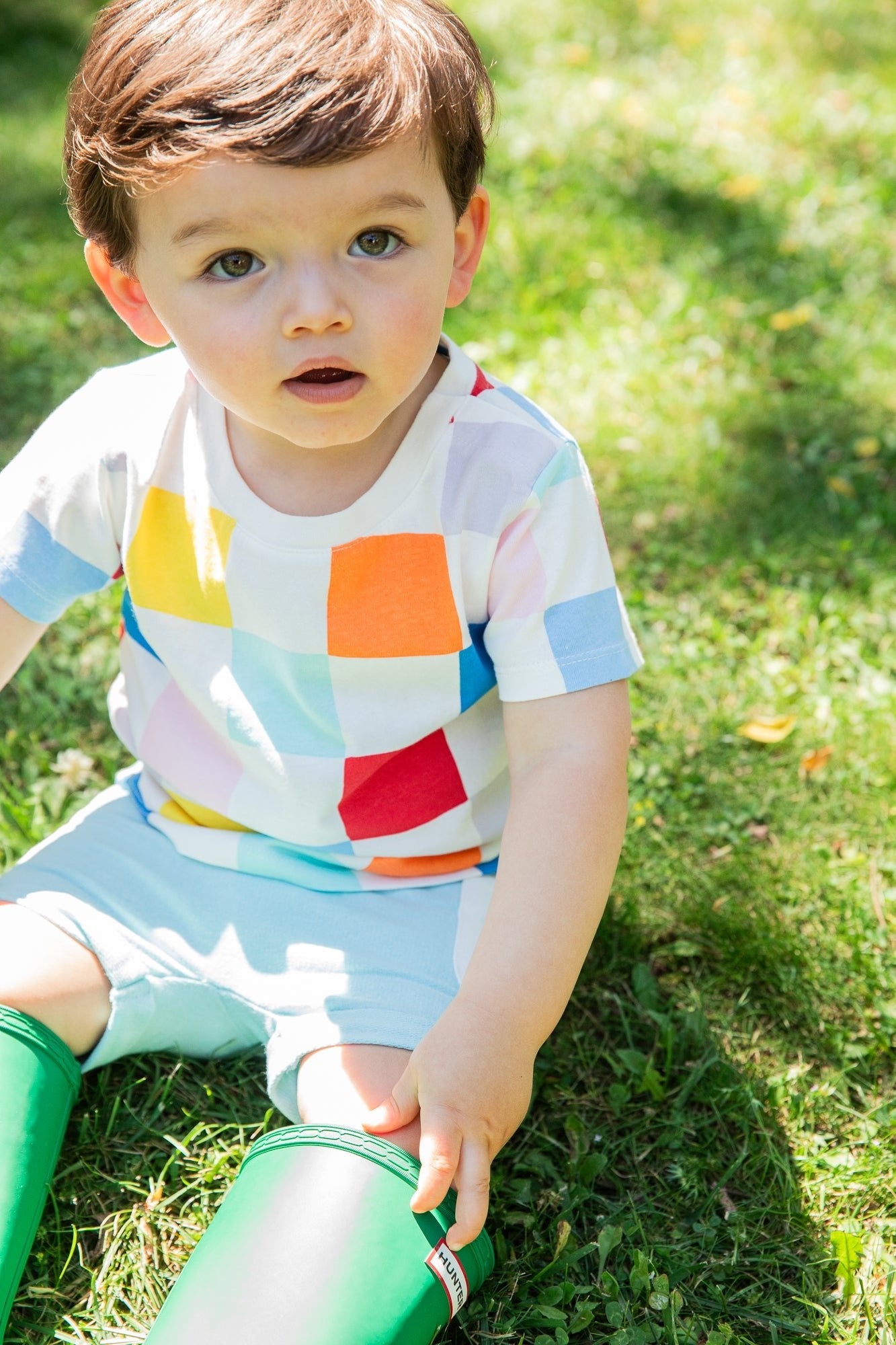 Recycled Cotton Checkered Baby T-Shirt