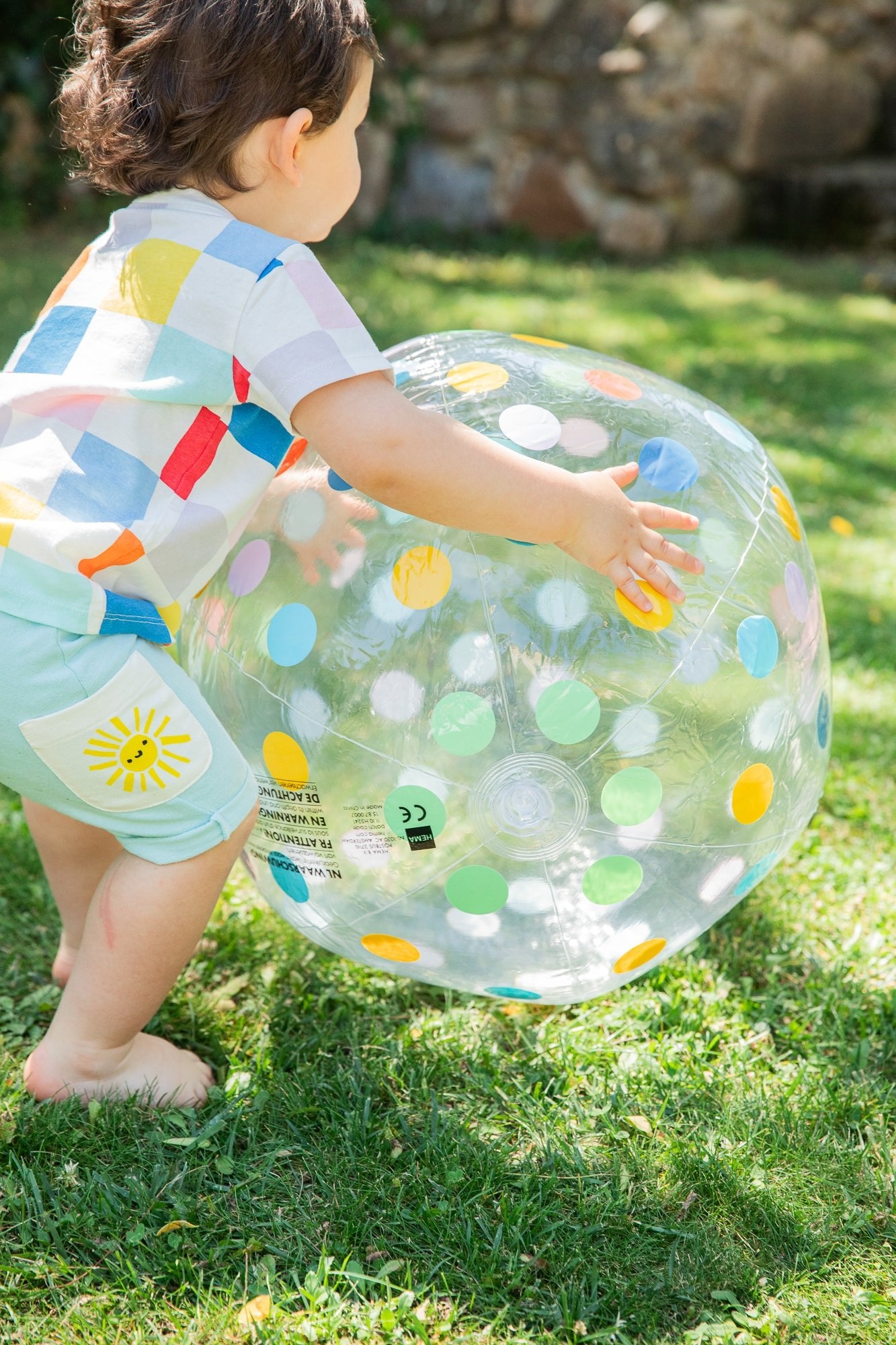 Recycled Cotton Checkered Baby T-Shirt