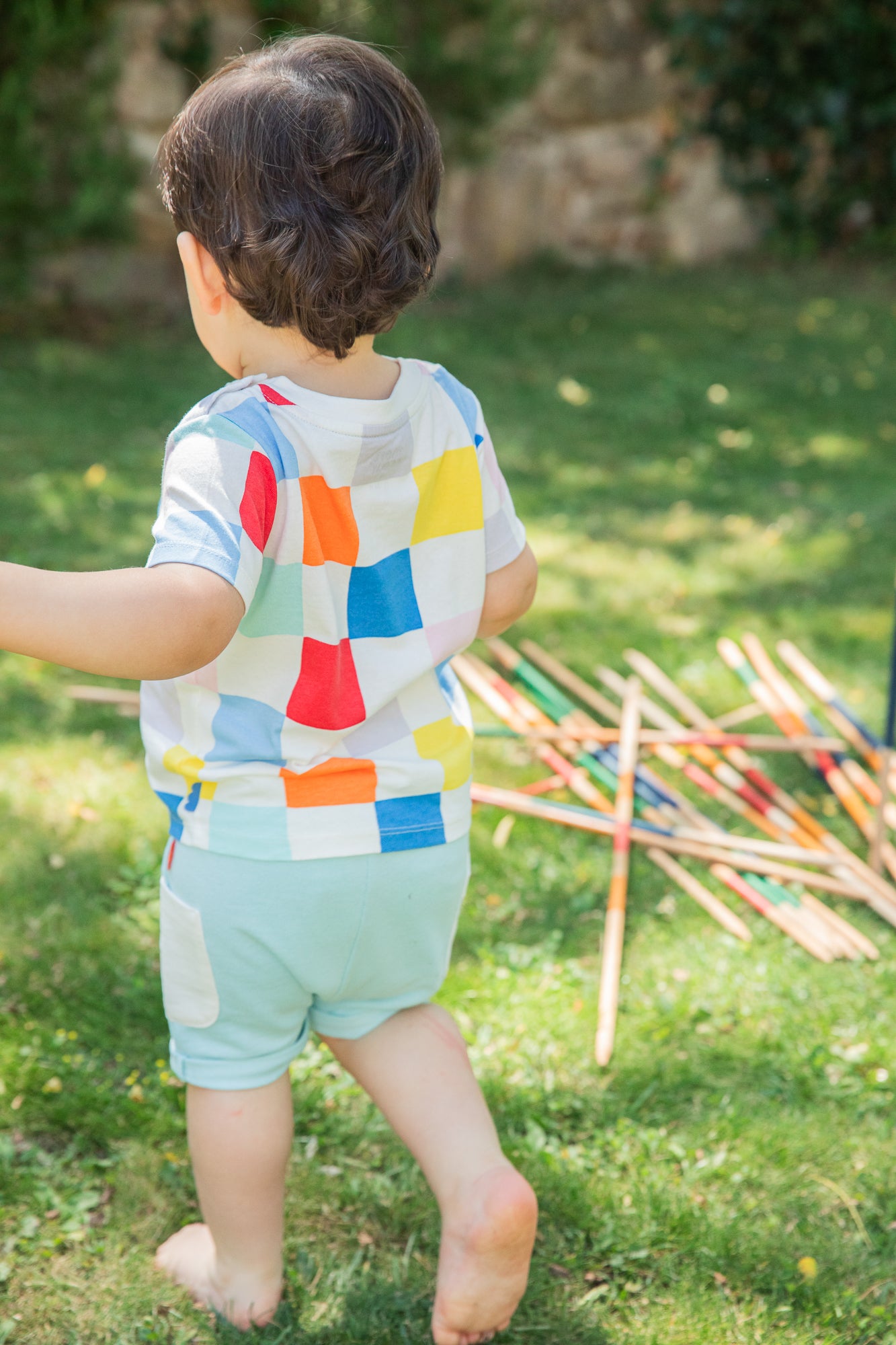 Recycled Cotton Checkered Baby T-Shirt