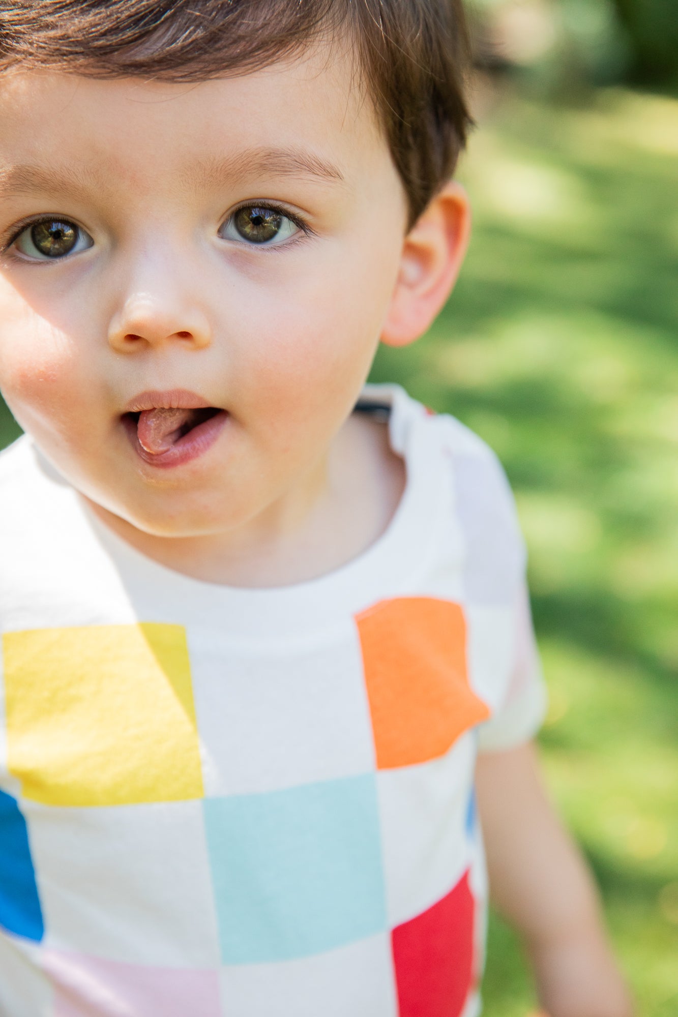 Recycled Cotton Checkered Baby T-Shirt