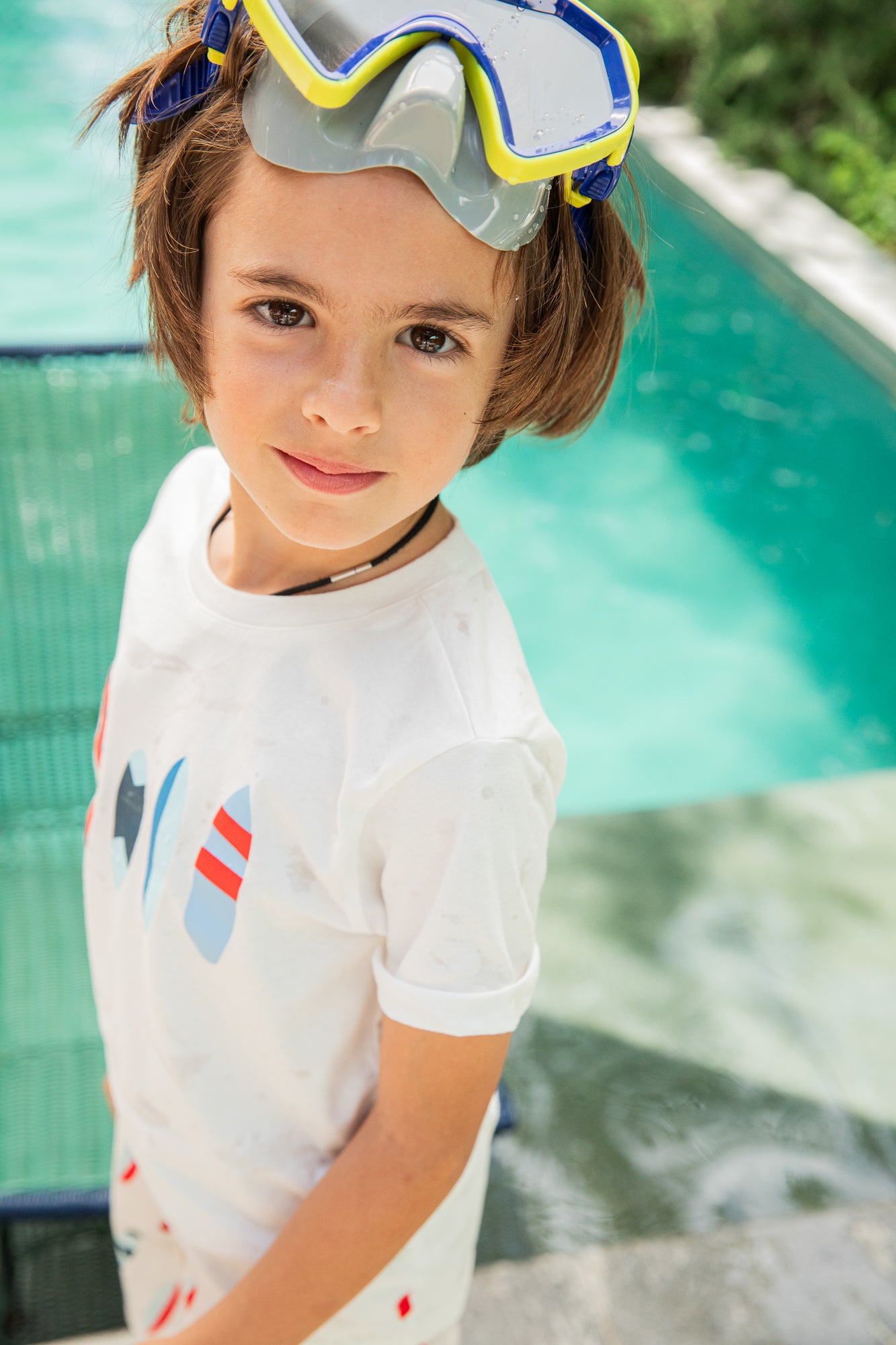 Recycled Cotton Blue Surfboard Kid T-Shirt