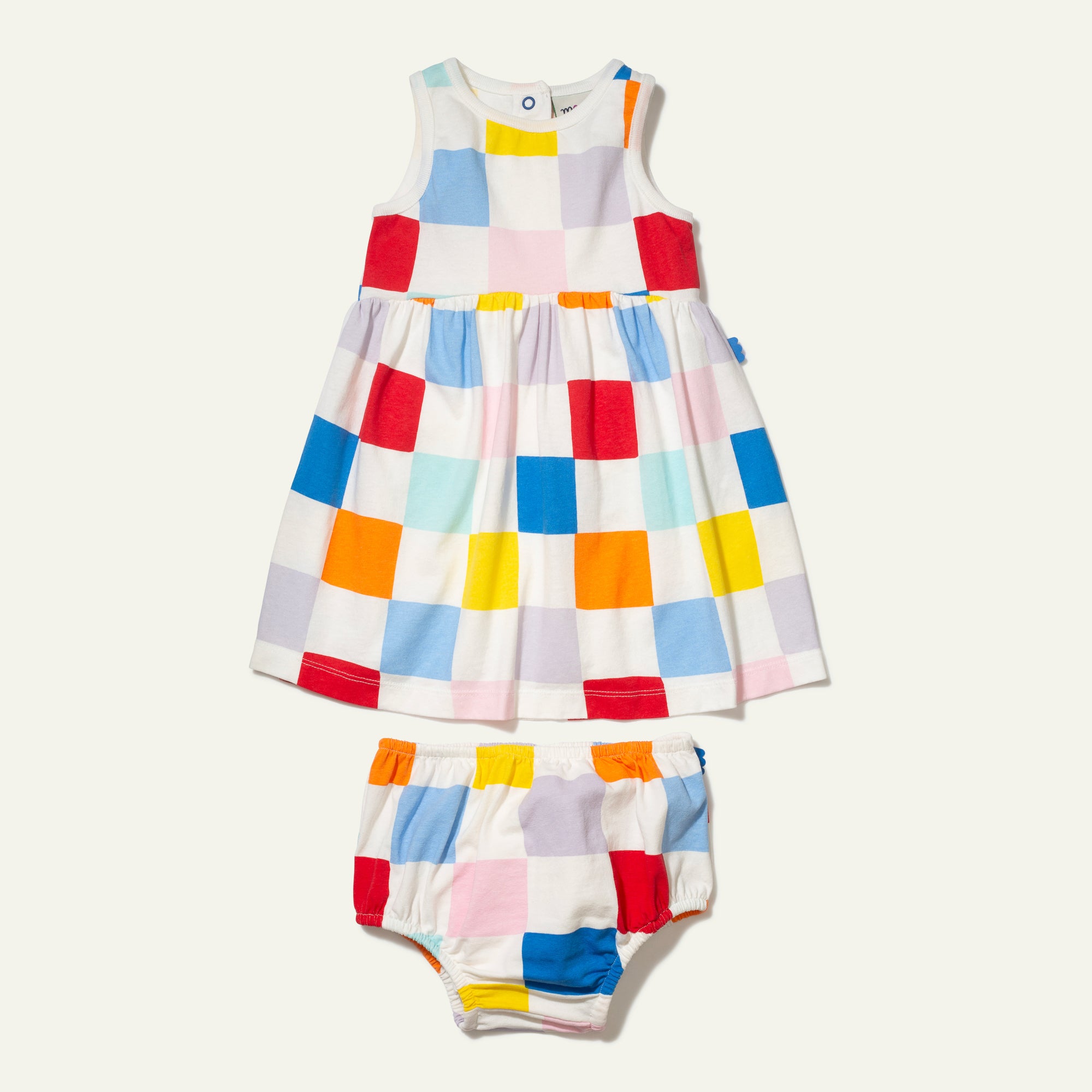 Recycled Cotton Checkered Baby Tank Dress