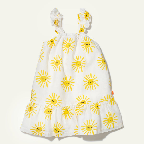 Linen Sun Kid Ruffle Dress