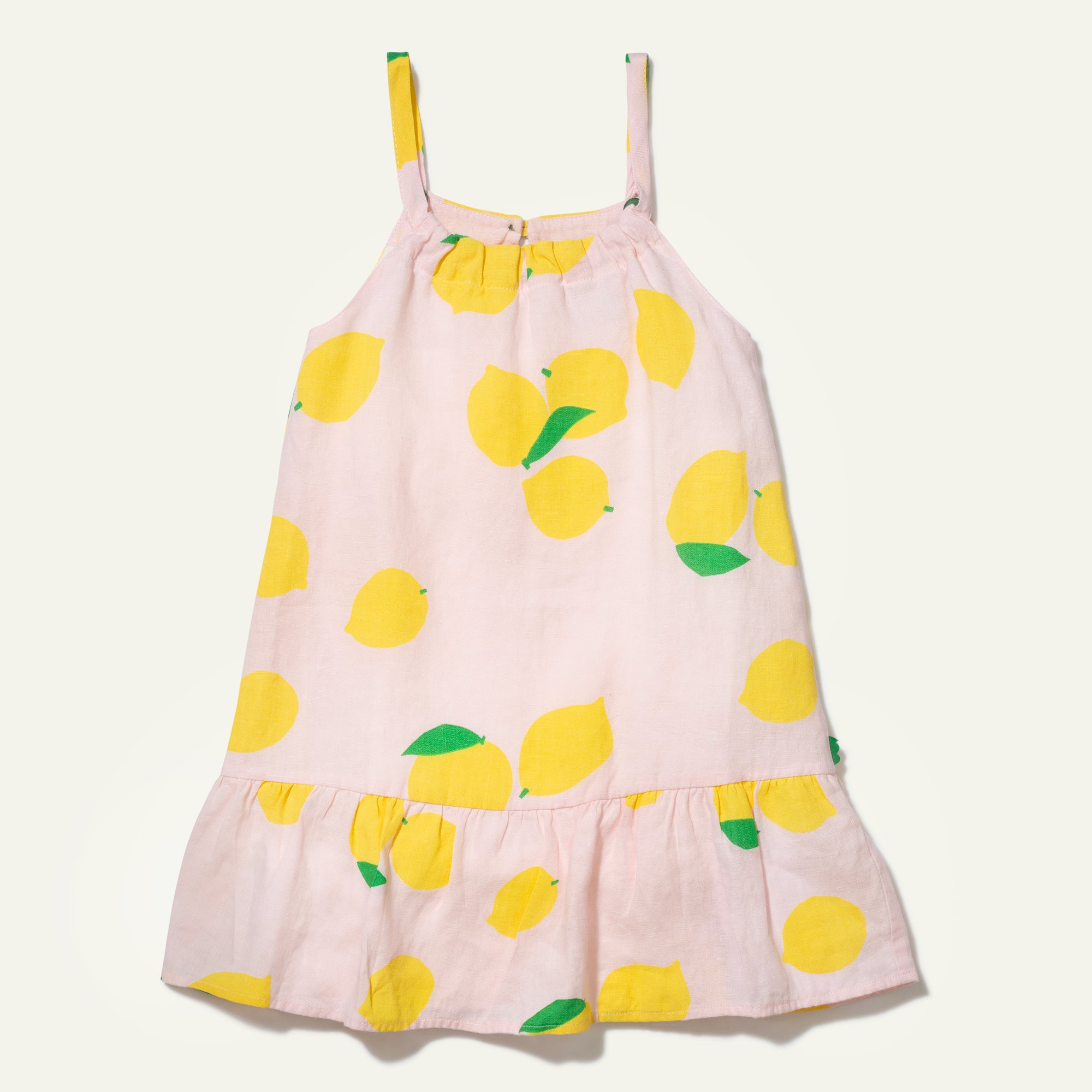 Linen Lemon Strappy Kid Dress