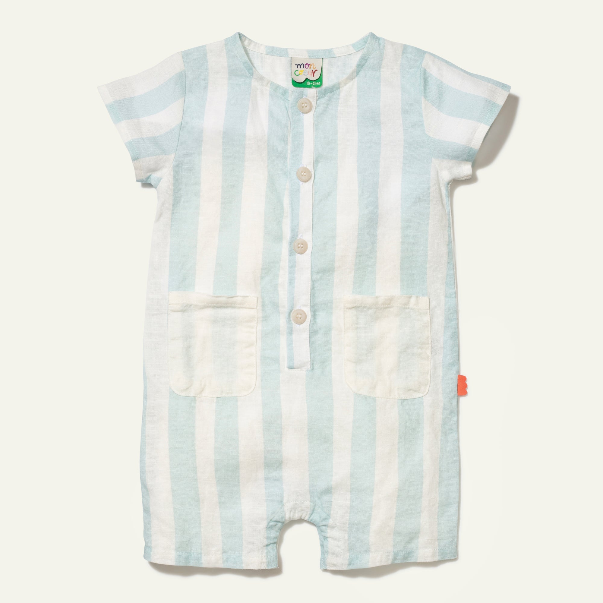 Linen Cabana Stripe Pocket Baby Romper