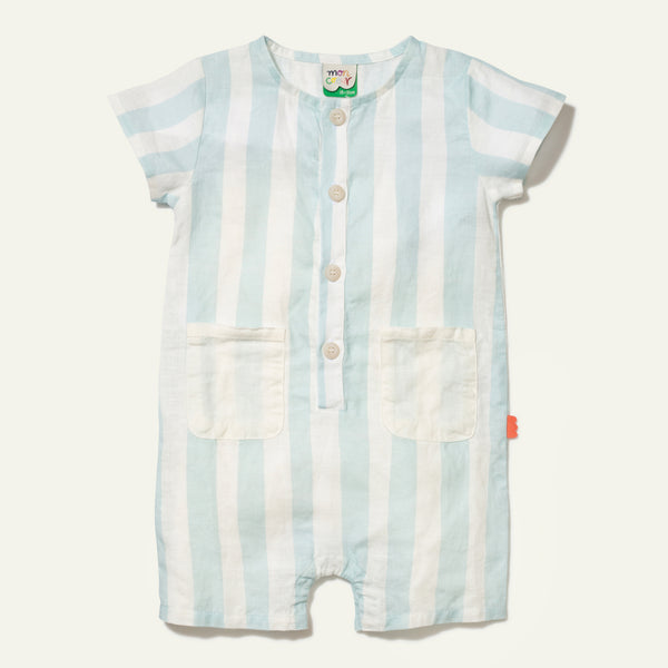Linen Cabana Stripe Pocket Baby Romper