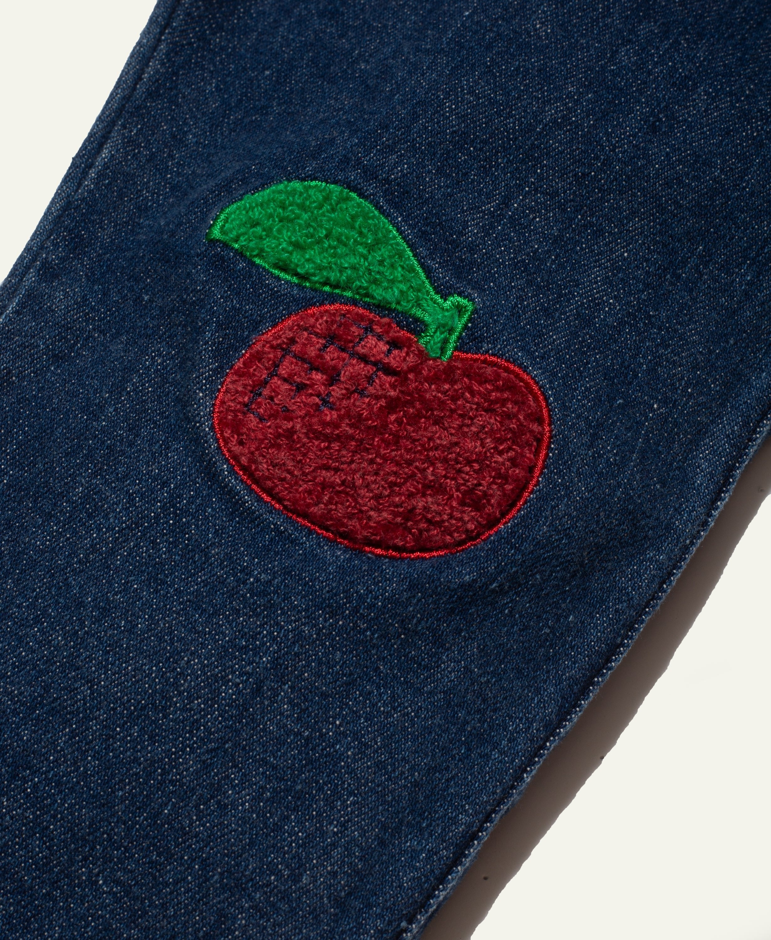 Recycled Denim Red Apple Patch Baby Pant