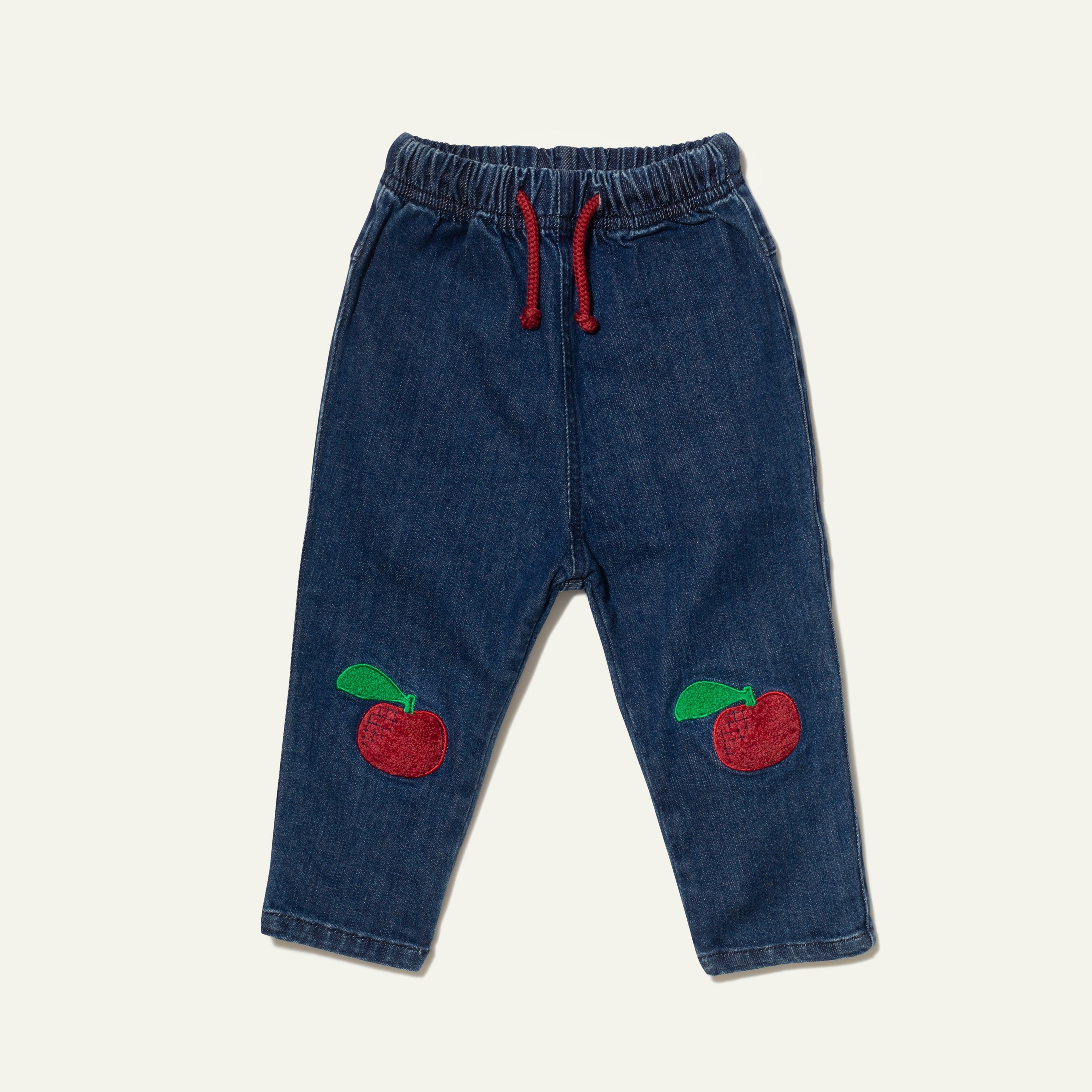 Recycled Denim Red Apple Patch Baby Pant