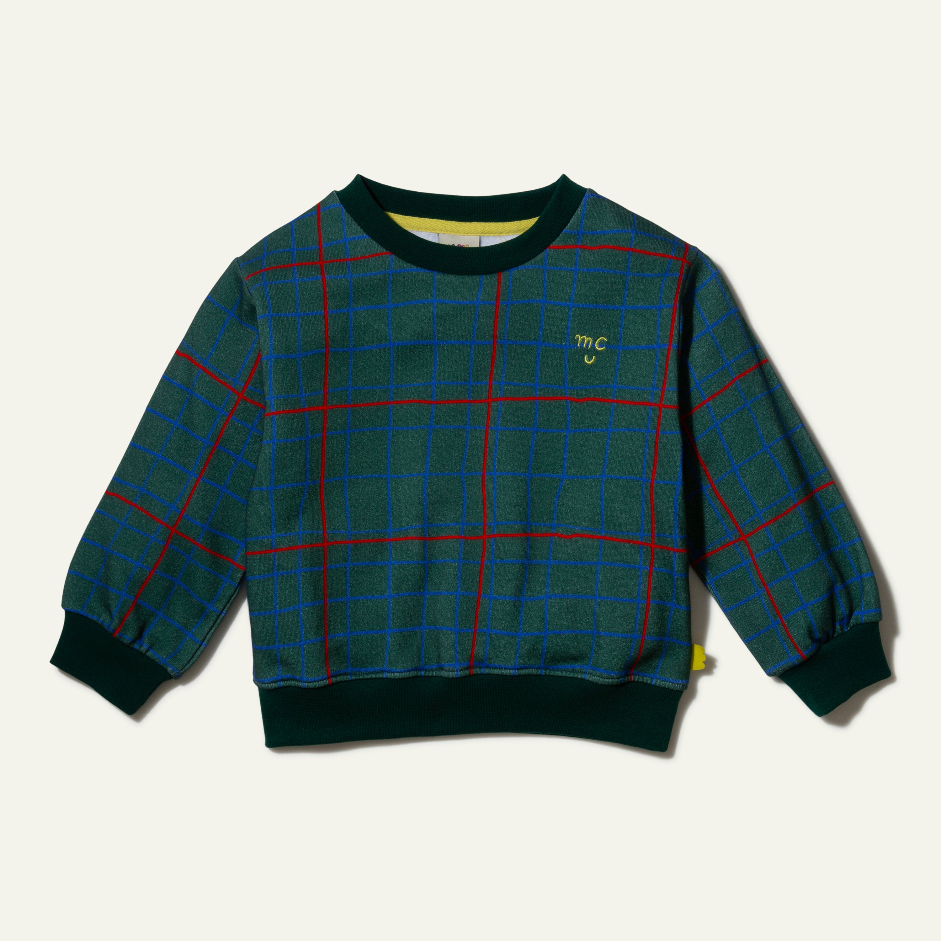 Recycled Cotton Grid Baby Sweatshirt