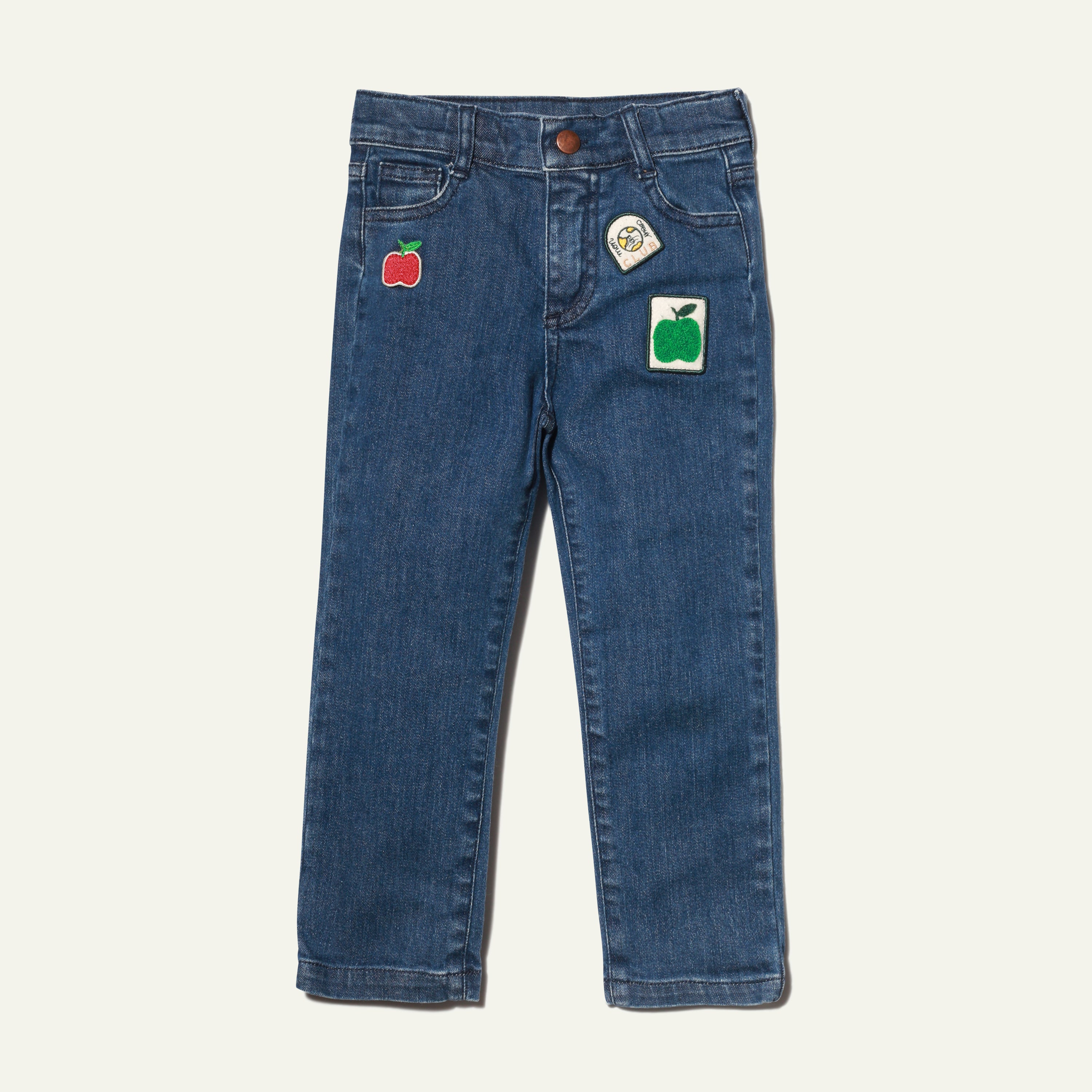 Recycled Denim Apple Patch Kid Pant