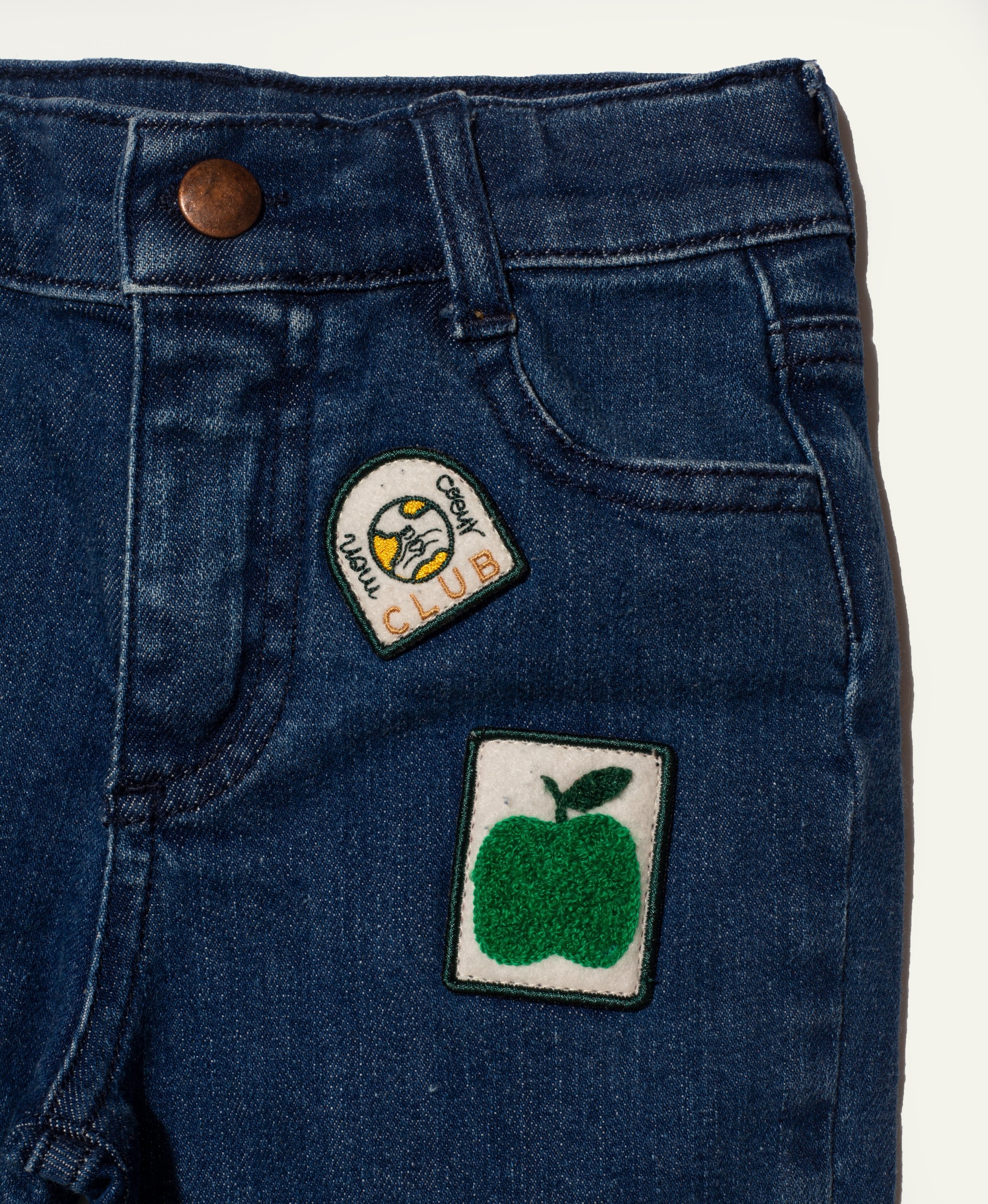 Recycled Denim Apple Patch Kid Pant