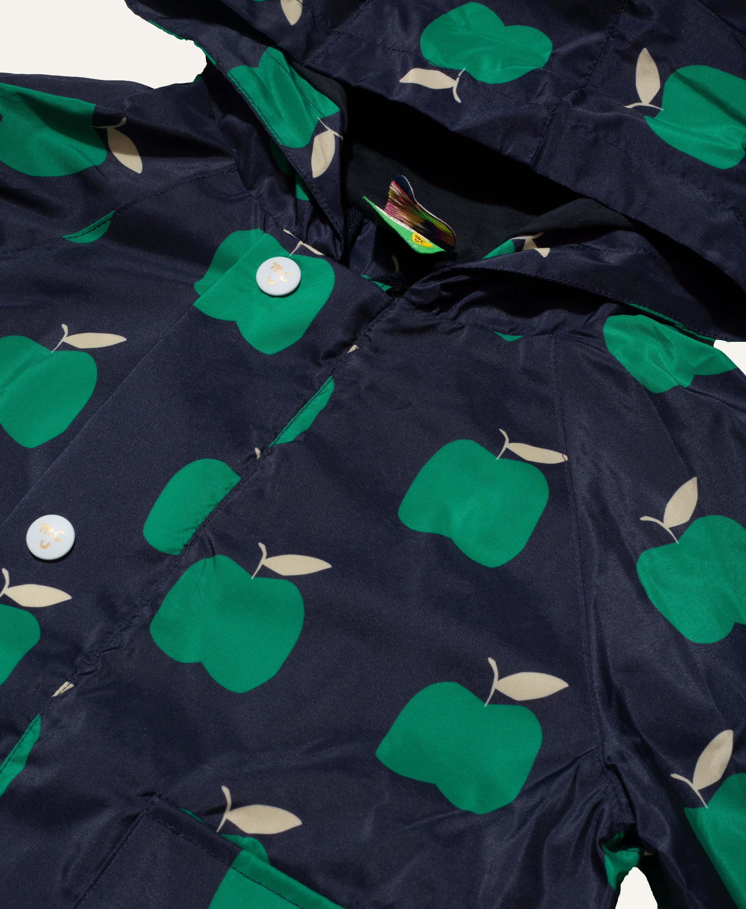 Recycled Fabric Apple Baby Raincoat