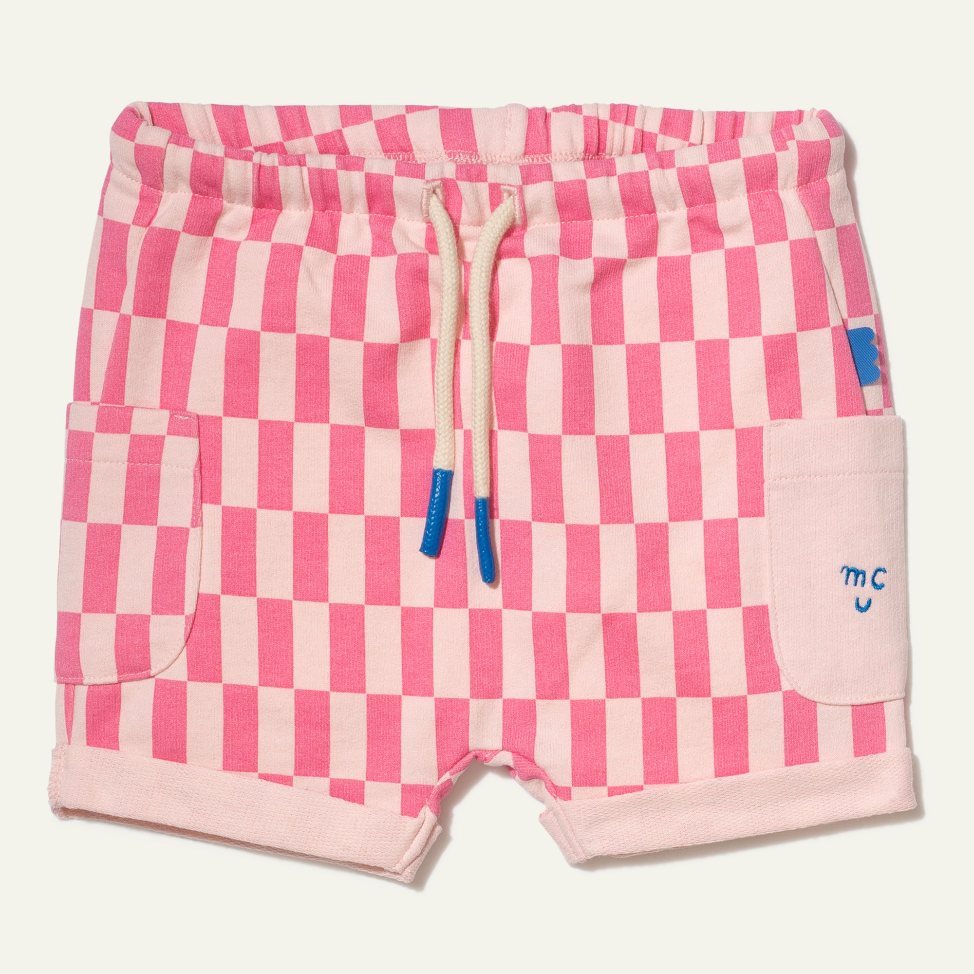 Recycled Cotton Pink Checkered Baby Short