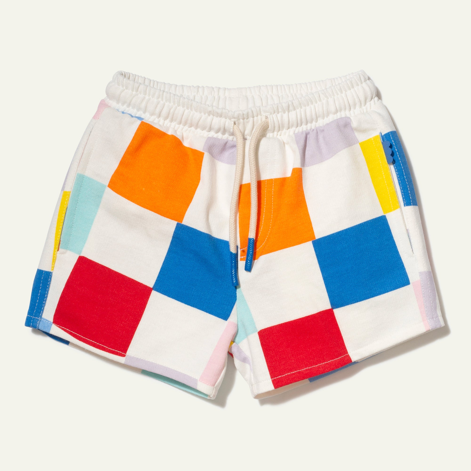 Recycled Cotton Checkered Cropped Kid Short