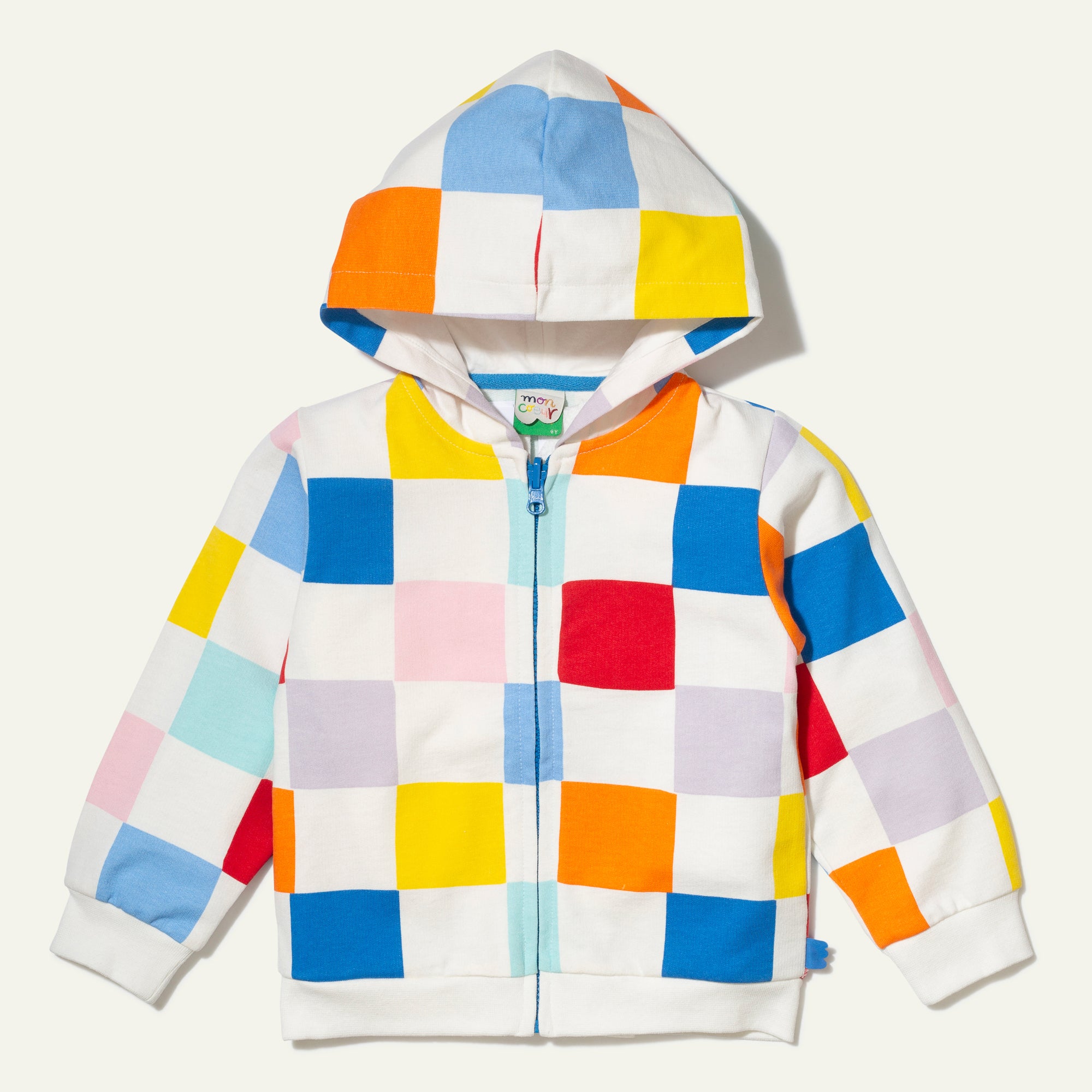 Recycled Cotton Checkered Kid Hoodie