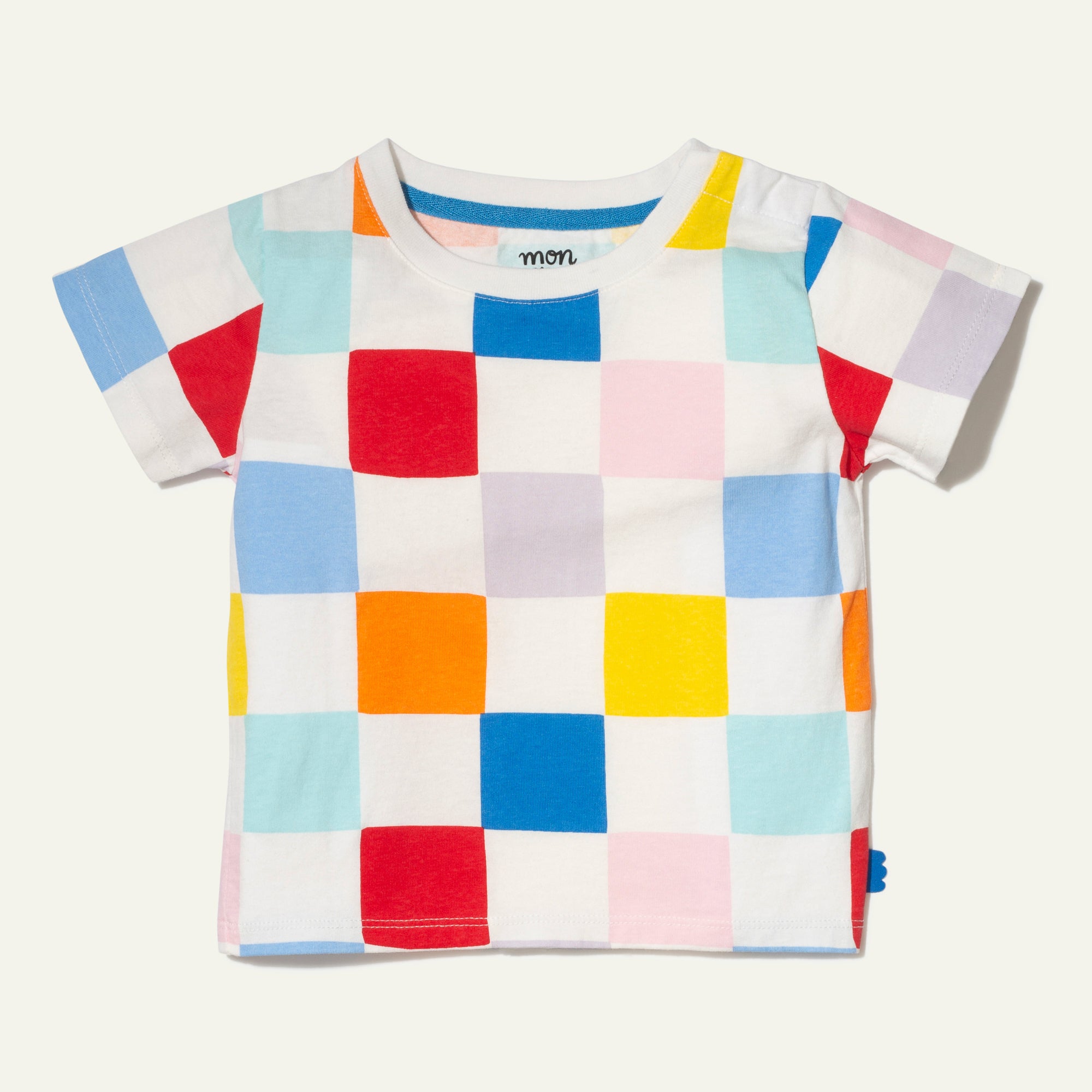 Recycled Cotton Checkered Kid T-Shirt