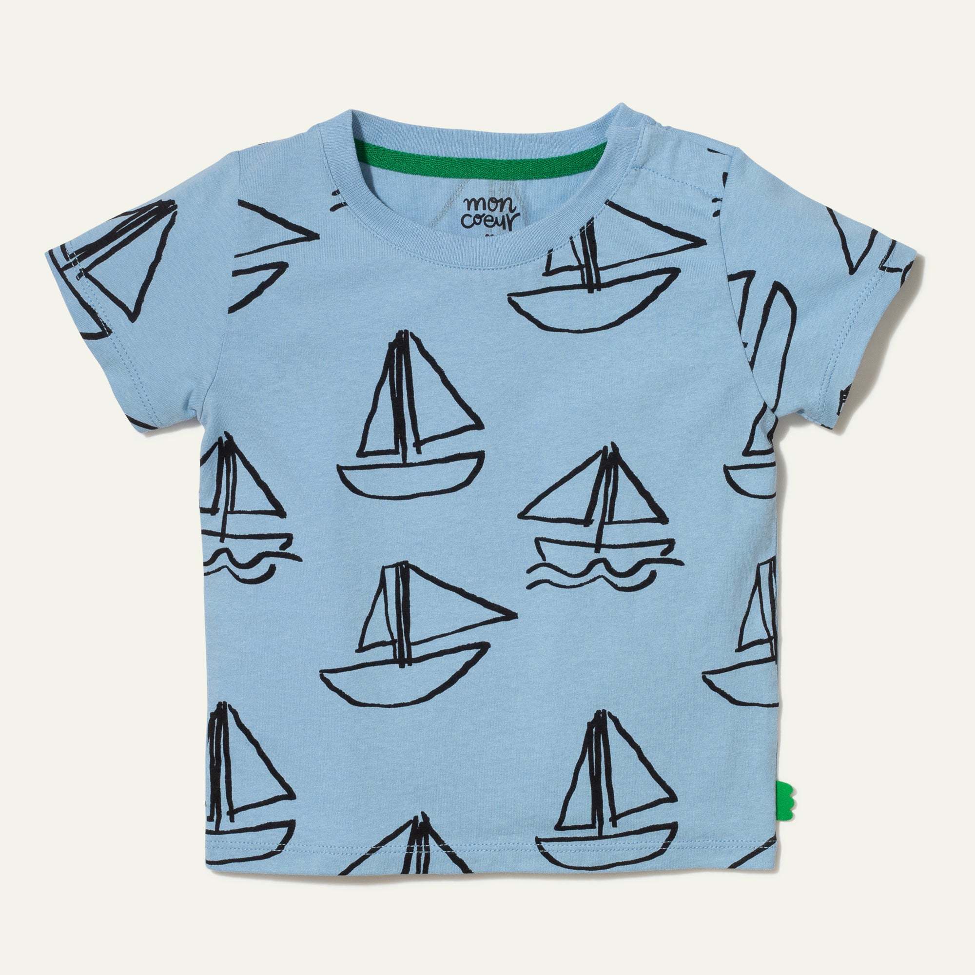 Recycled Cotton Sailboat Print Baby T-Shirt