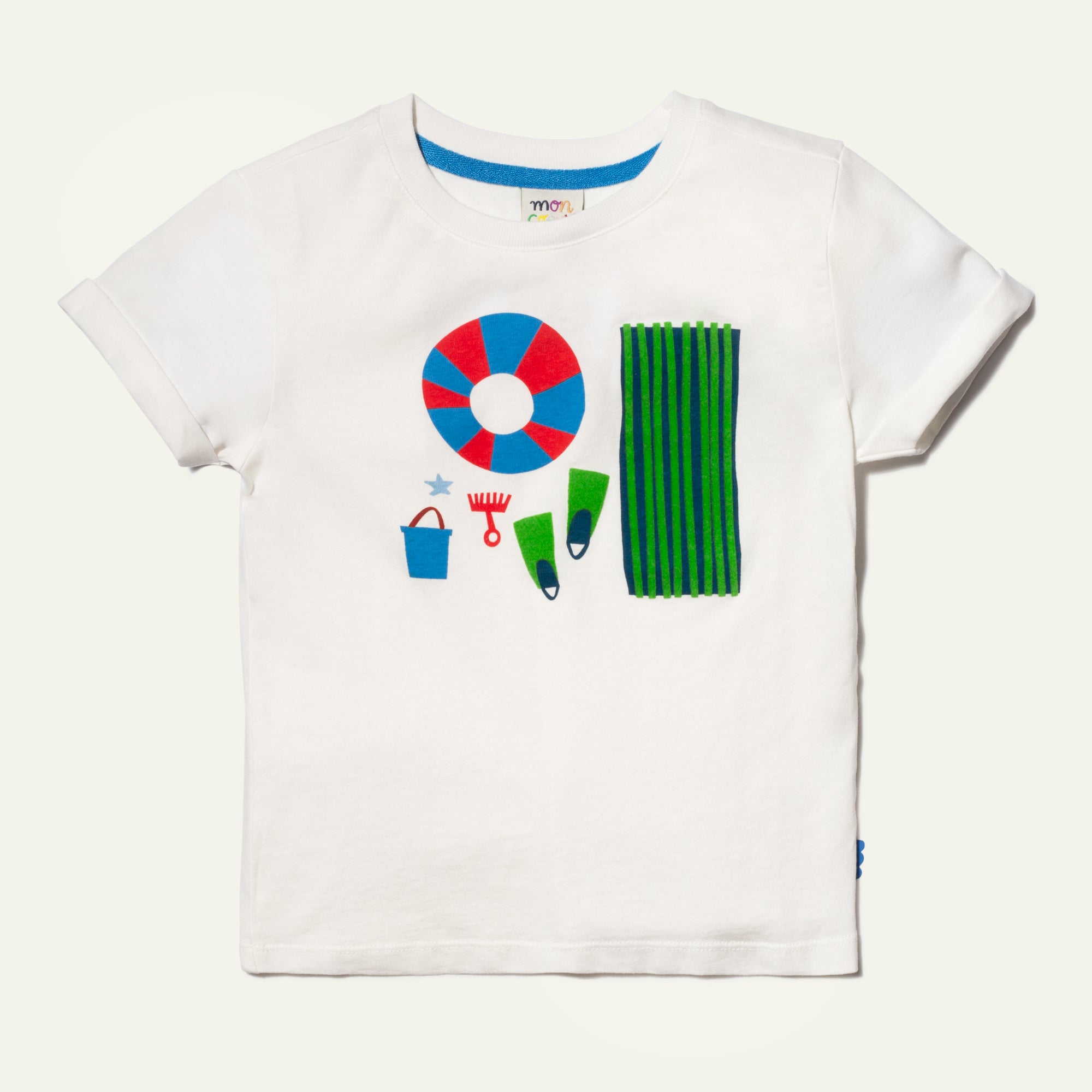 Recycled Cotton Blue Beach Party Kid T-Shirt