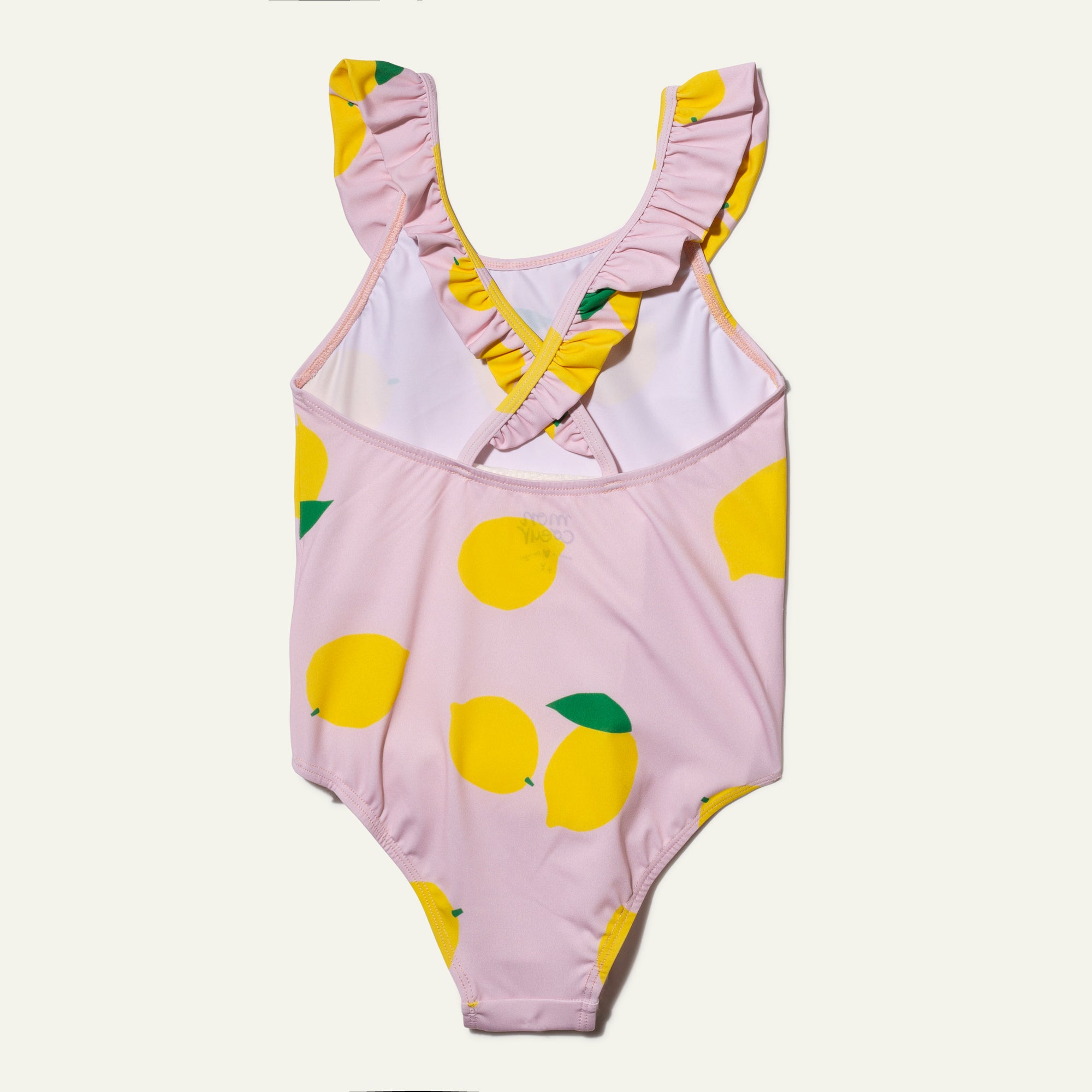 UPF 50+ Recycled Polyester Lemon Kid Ruffle Swimsuit