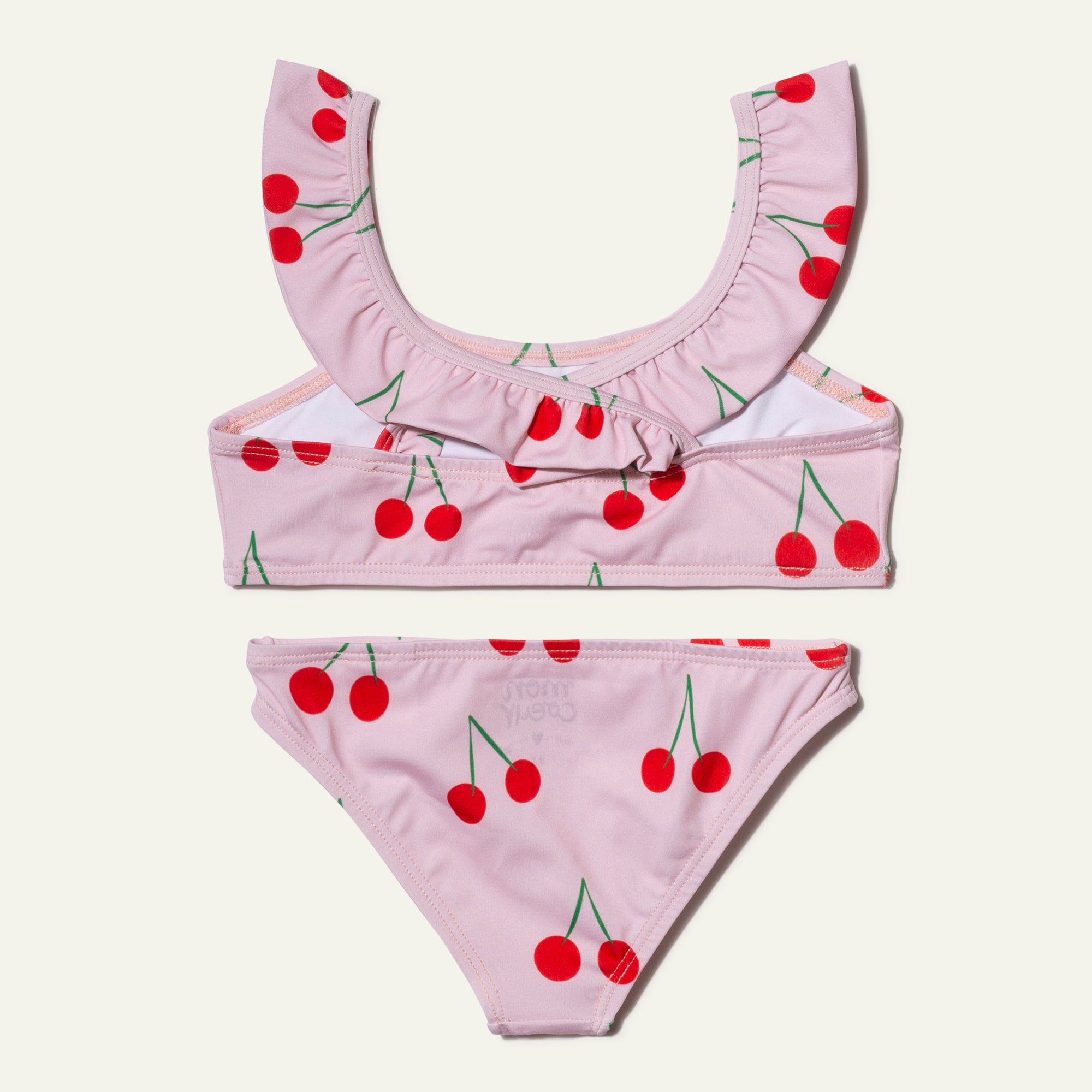 UPF 50+ Recycled Polyester Cherry Kid Ruffle Bikini