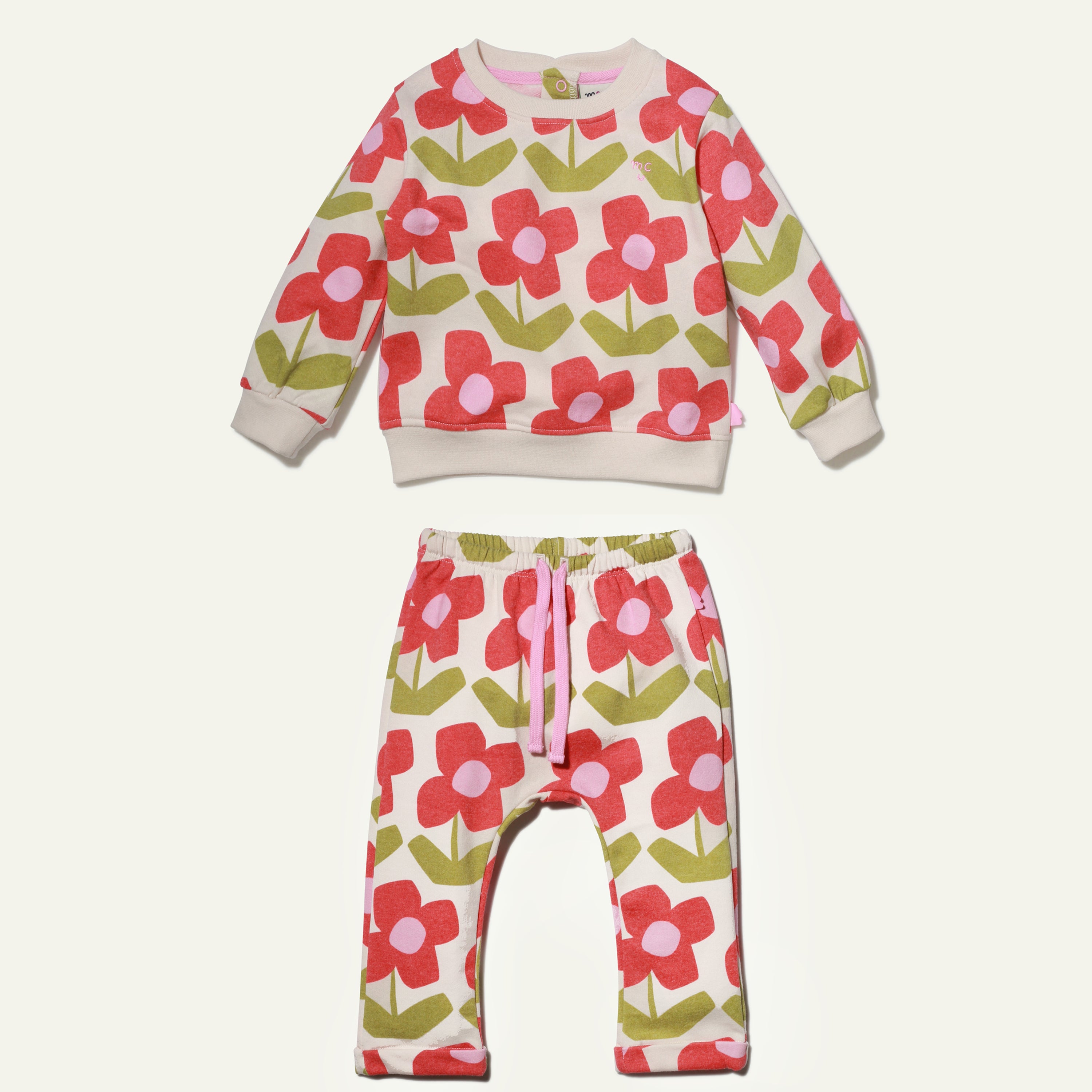 Recycled Cotton Flower Baby Set